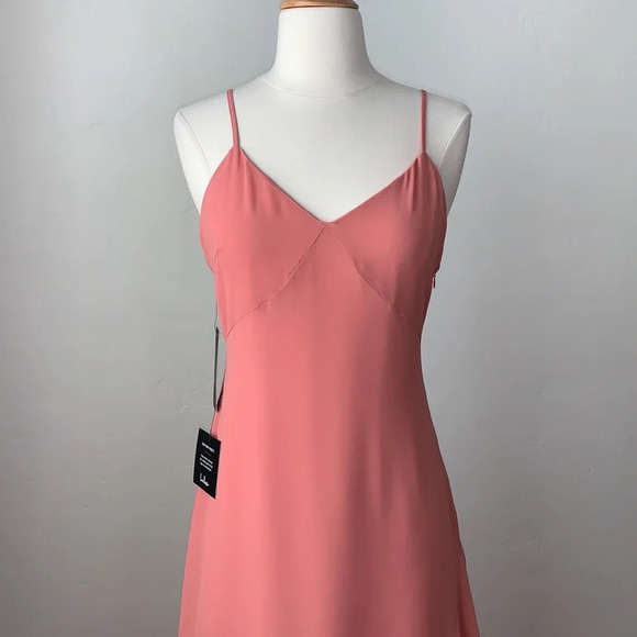 LULU’S Ada Lace Up Back Bohemian Maxi Slip Dress in Rusty Rose Size Medium - Picture 5 of 16